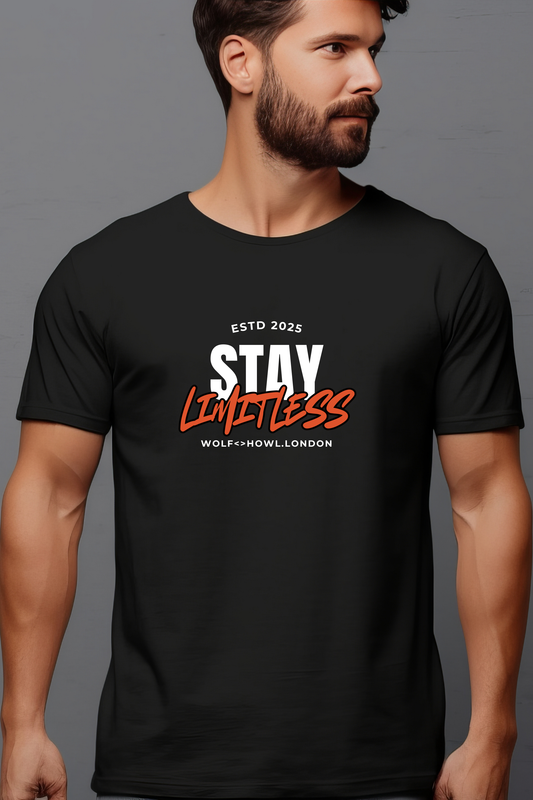 Men's Classic Crew - Stay Limitless Typography T-shirt (Dark Shades)