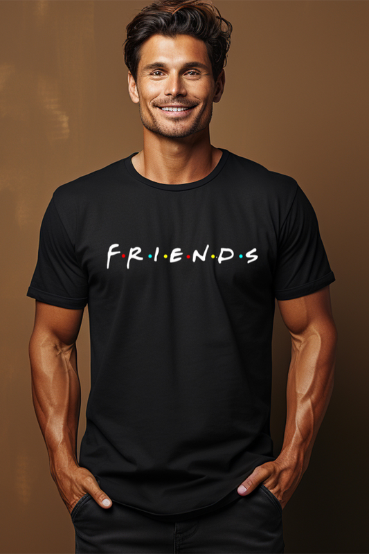 Men's Classic Crew - Friends Typography T-shirt (Dark Shades)