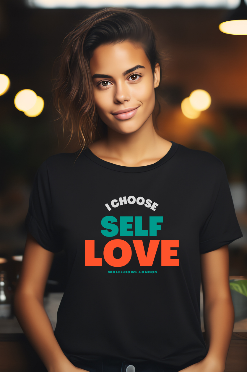 Women's Classic - I Choose Self Love Typography T-shirt (Dark Shades)