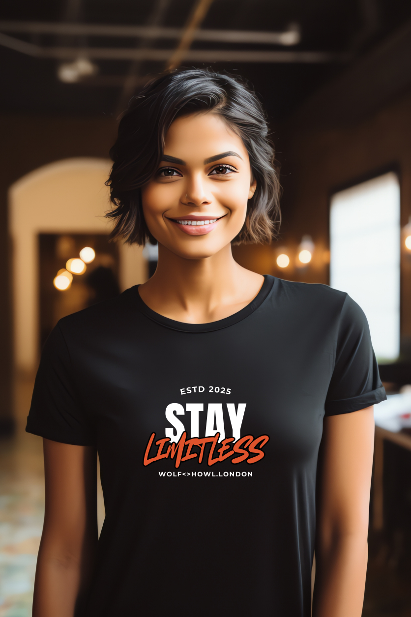 Women's Classic - Stay Limitless Typography T-shirt (Dark Shades)