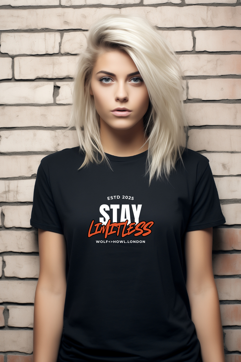 Women's Classic - Stay Limitless Typography T-shirt (Dark Shades)