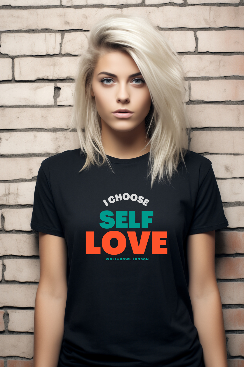 Women's Classic - I Choose Self Love Typography T-shirt (Dark Shades)